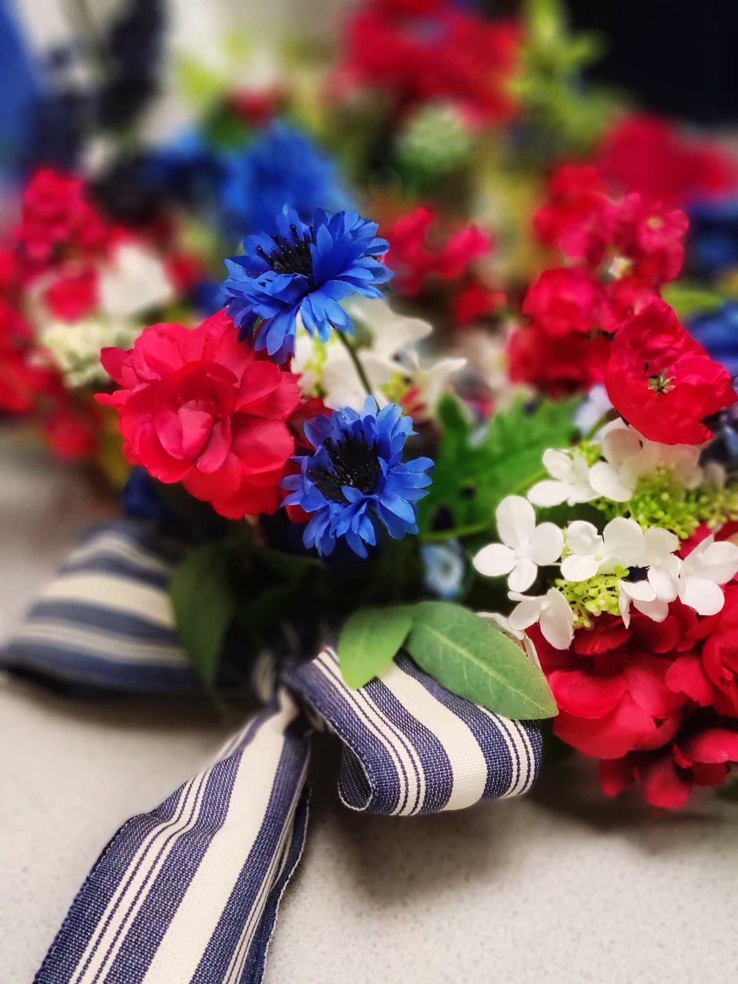 Red White Bloom Wreath