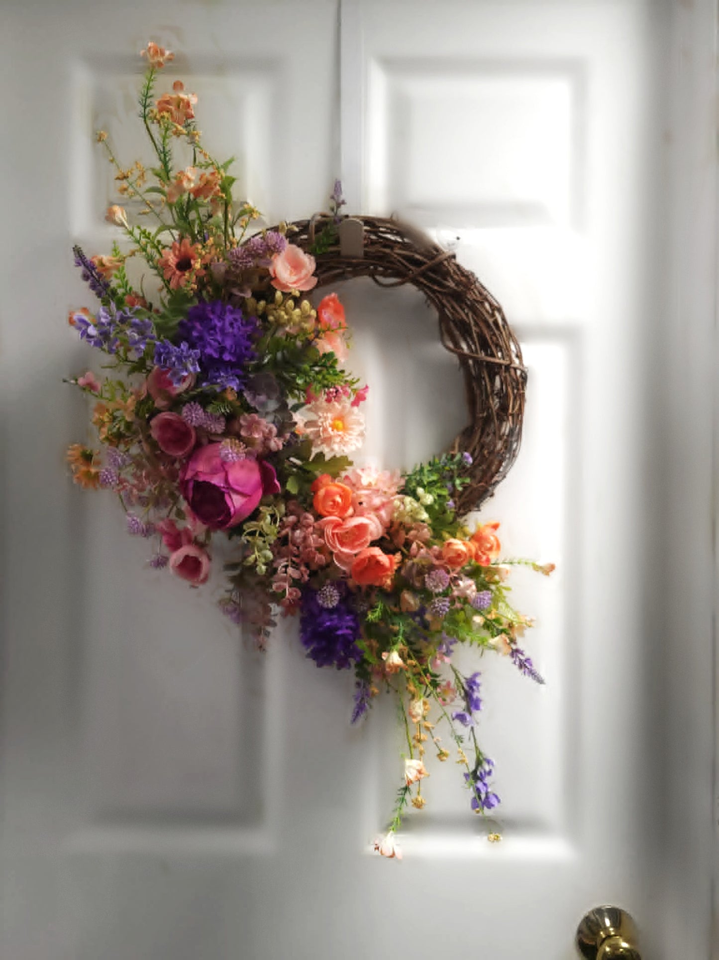 Blushing Meadow Grapevine Wreath
