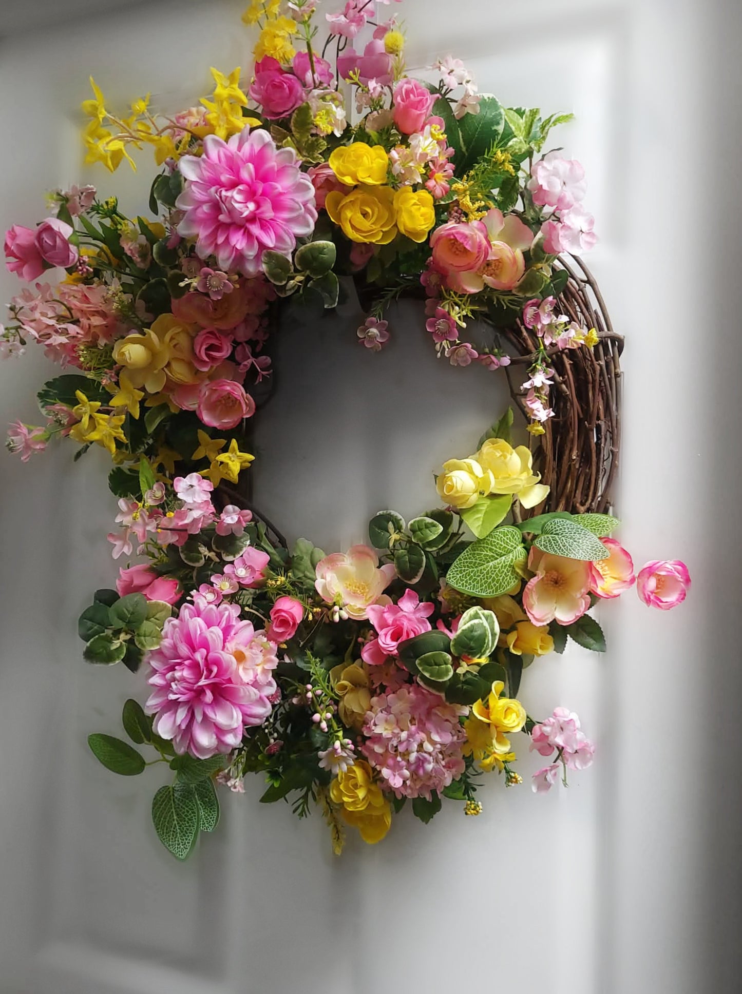Sunny Bloom Garden Spring and Summer Door Wreath