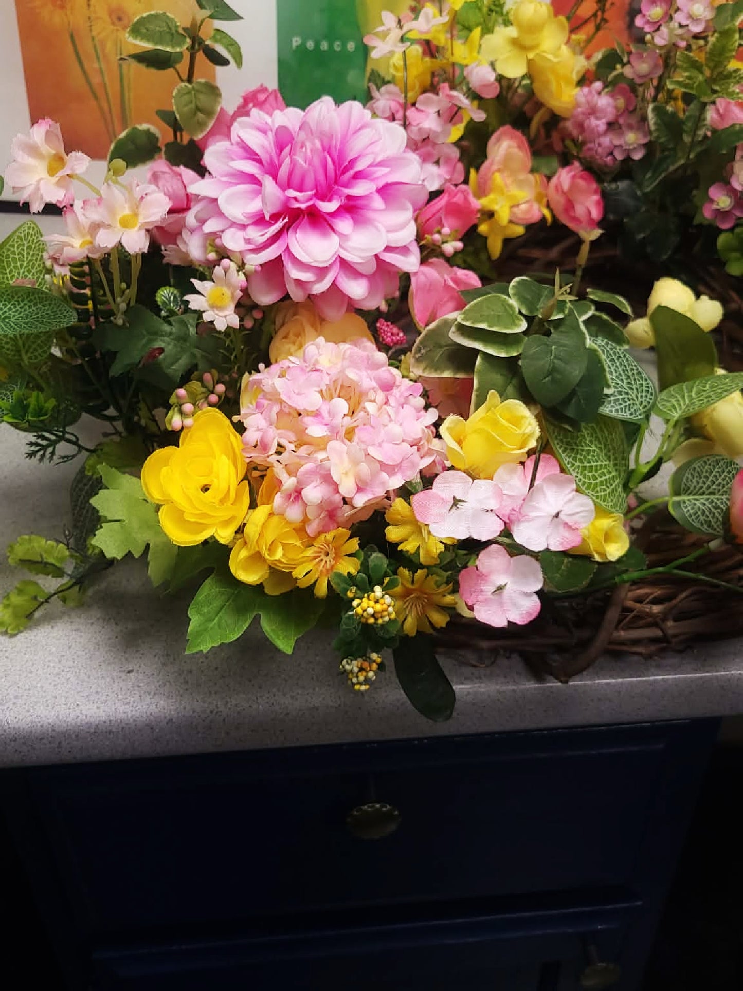 Sunny Bloom Garden Spring and Summer Door Wreath