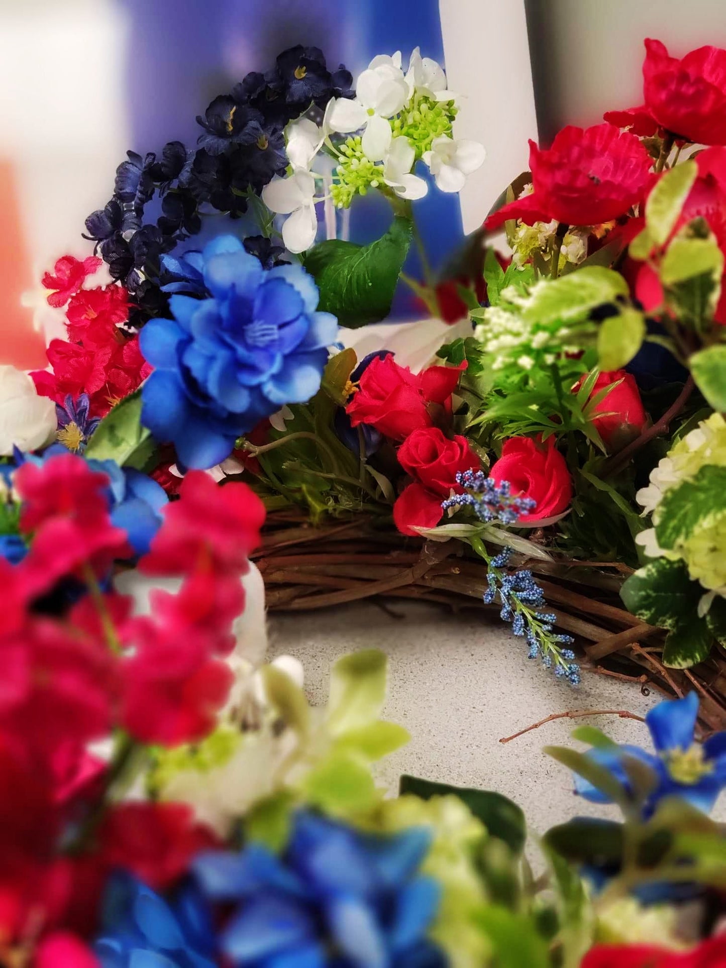 Red White Bloom Wreath