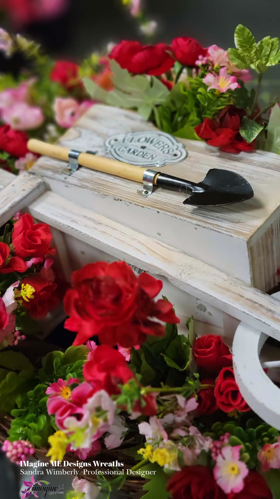 Love in Bloom Wheelbarrow Floral Wreath
